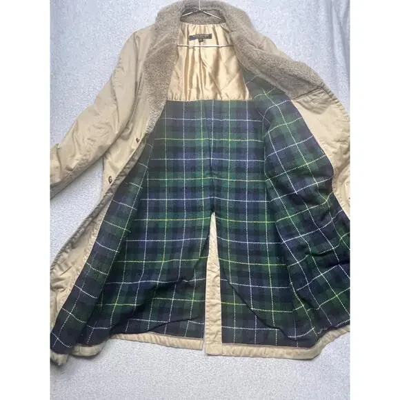 Vintage 70s Brooks Brothers Canvas Over Coat Trench Mens Size 44 Fully Lined